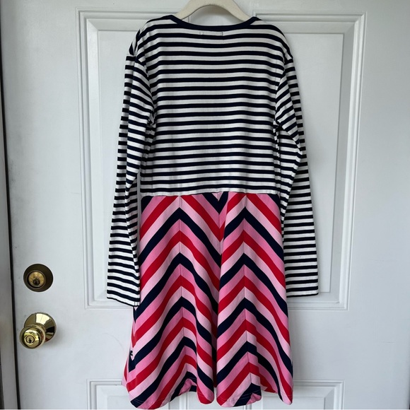 •Toobydoo• Girls Long Sleeve Striped Knit Dress - Size 12 - Picture 4 of 7